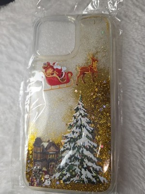 Christmas Glitter iPhone Case with Santa Sleigh Design