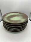 Frankoma Pottery Dinner Plate 5F Plainsman Prairie Green Set of (7)