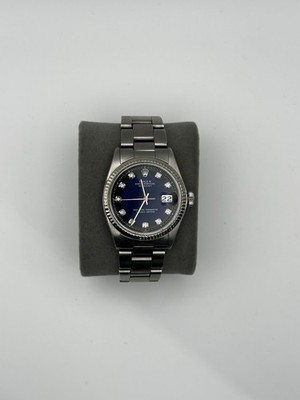 Rolex Steel Datejust Aftermarket Finish Blue Diamond Dial, 1969