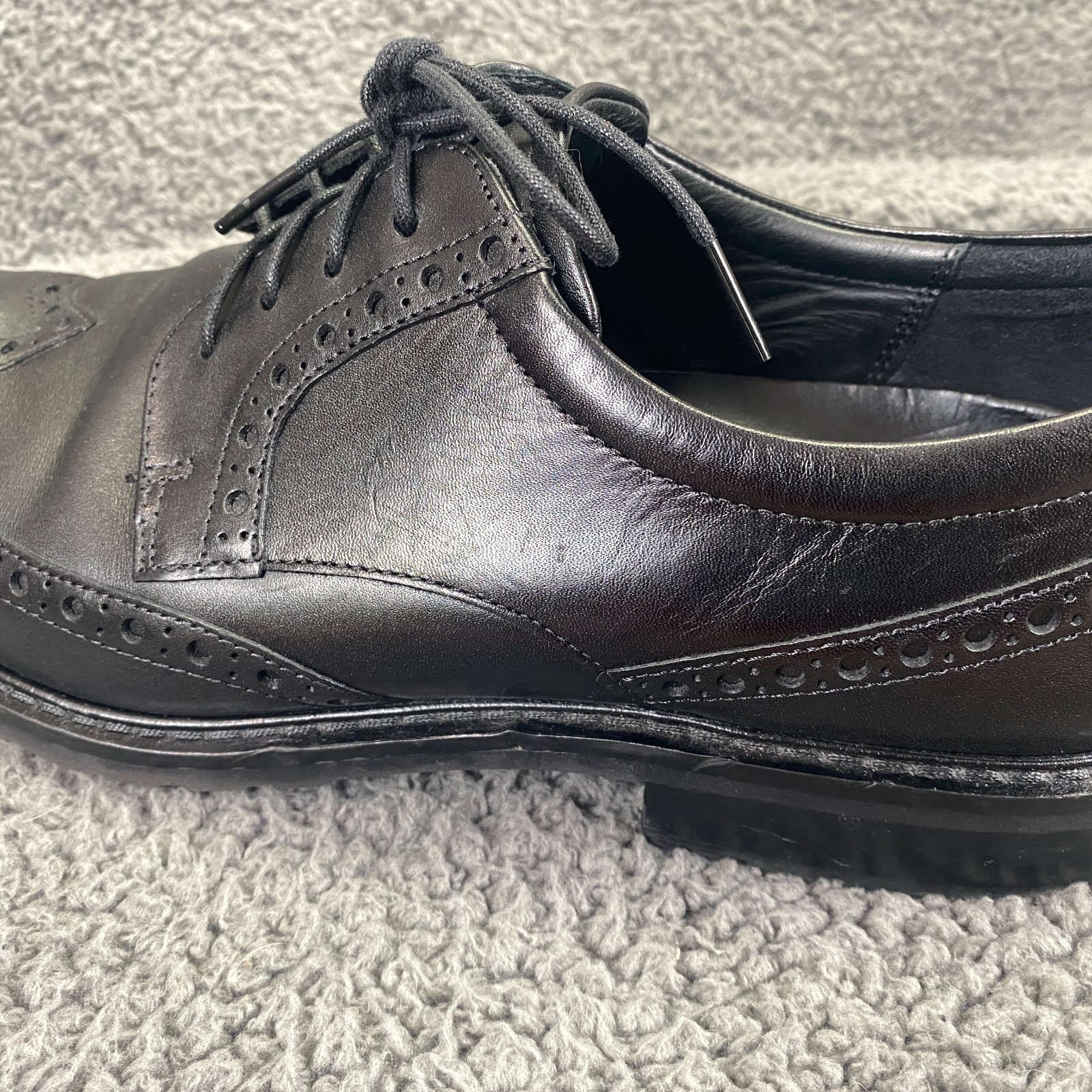 SAOLA Scarpe eleganti Ecco Vitrus 12 nere in pelle punta alare Brogue Derby Oxford