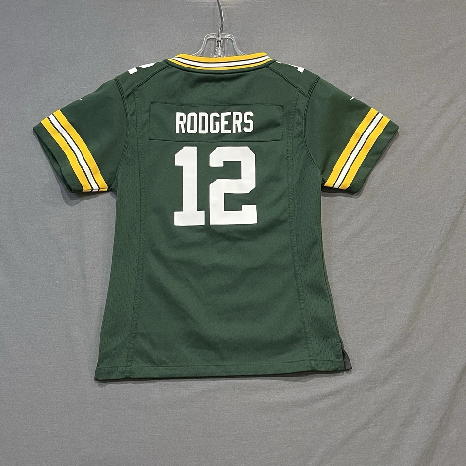 Camiseta Green Bay Packers Meninas G (14) Verde Aaron Rodgers #12 Nike On Field NFL - Imagem 2 de 4