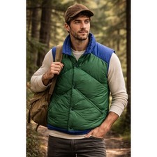 Vintage 80s Green Jansport Duovest Down Puffer Vest Size S Gorpcore Ski Hiking