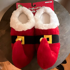 Collector's Choice Santa Christmas Slip-On Plush Slippers Unisex 7-8 M