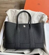 New Hermes HERMÈS Mini Neo Garden Party 23 Black Noir Leather Tote Bag
