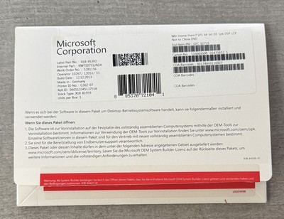 MS Windows 7 Home Premium OEM/SB Vollversion deutsch  64 Bit mit SP1 (GFC-02735)