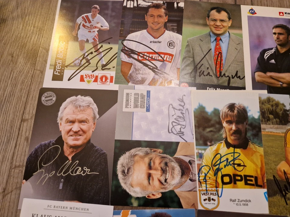 Sammlung - 23 originale Autogramme DFB Bundesliga 80er 90er rar Autogrammkarten - Bild 3 von 4