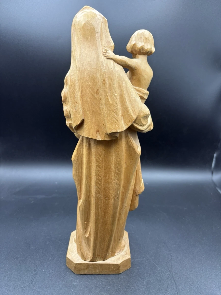 Sakrale Schnitzerei Maria Figur Jesuskind Lindenholz 31 Cm Hoch