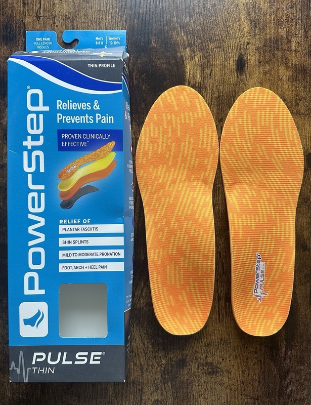 PowerStep PULSE Thin Insoles. Sz. E (M’s 8-8.5, W’s 10-10.5) NEW w/ box!