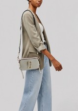 MARC JACOBS Snapshot Camera Bag Gray Pink Crossbody Logo Strap Leather Dust Bag
