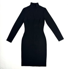 D&G Dolce & Gabbana Black Long Sleeve Bodycon Turtleneck Dress IT42 FR38 US6