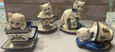 Poised Purr-fection Kittens Teacups Hamilton Collection LimEd Set of 4