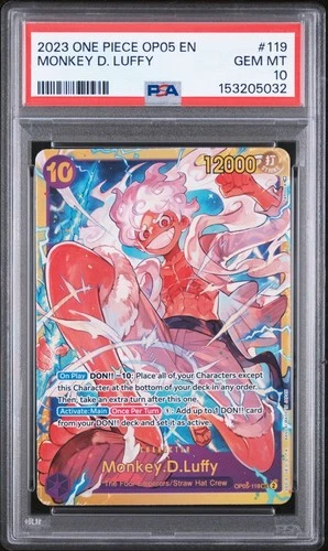 One Piece En Monkey D Luffy OP05-119 PSA 10 Gem MInt