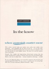Dow Corning Vintage Magazine Ad Materials News Silicone Coatings 1960s