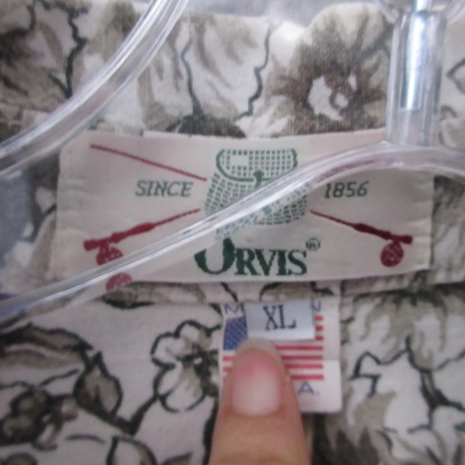 Top Orvis Vintage Mujer XL Floral Botón Algodón Casa Núcleo Pradera Hecho en EE. UU. Foto 4 de 4