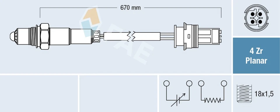 Sonde lambda 77328 FAE pour MERCEDES-BENZ - Photo 1/1