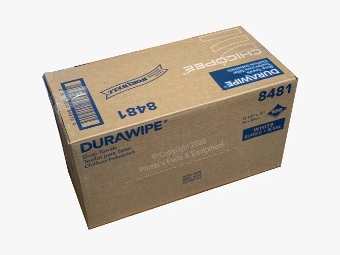 CHICOPEE Durawipe Shop Towel White (13.5" x 15") 100 Wipes per Case (Z-Fold) 8481