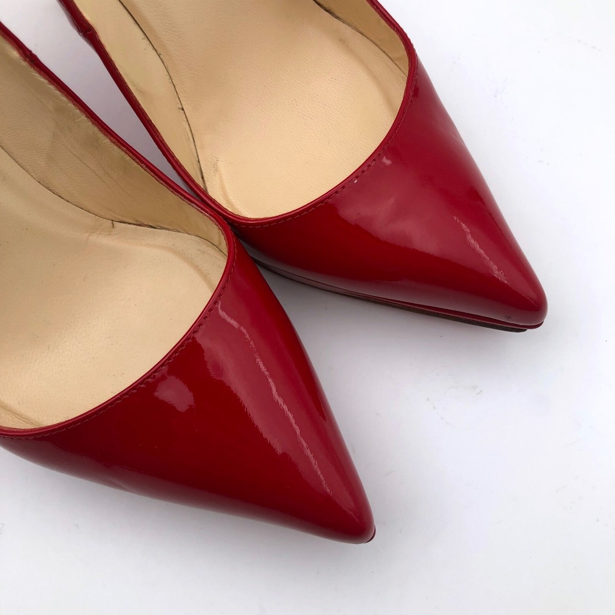 Christian Louboutin Women Red Leather PIGALLE PLATO 120 Pump Heel