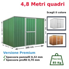 CASETTA DA GIARDINO RIMESSA ATTREZZI BOX IN LAMIERA DI ACCIAIO ZINCATA BARACCA