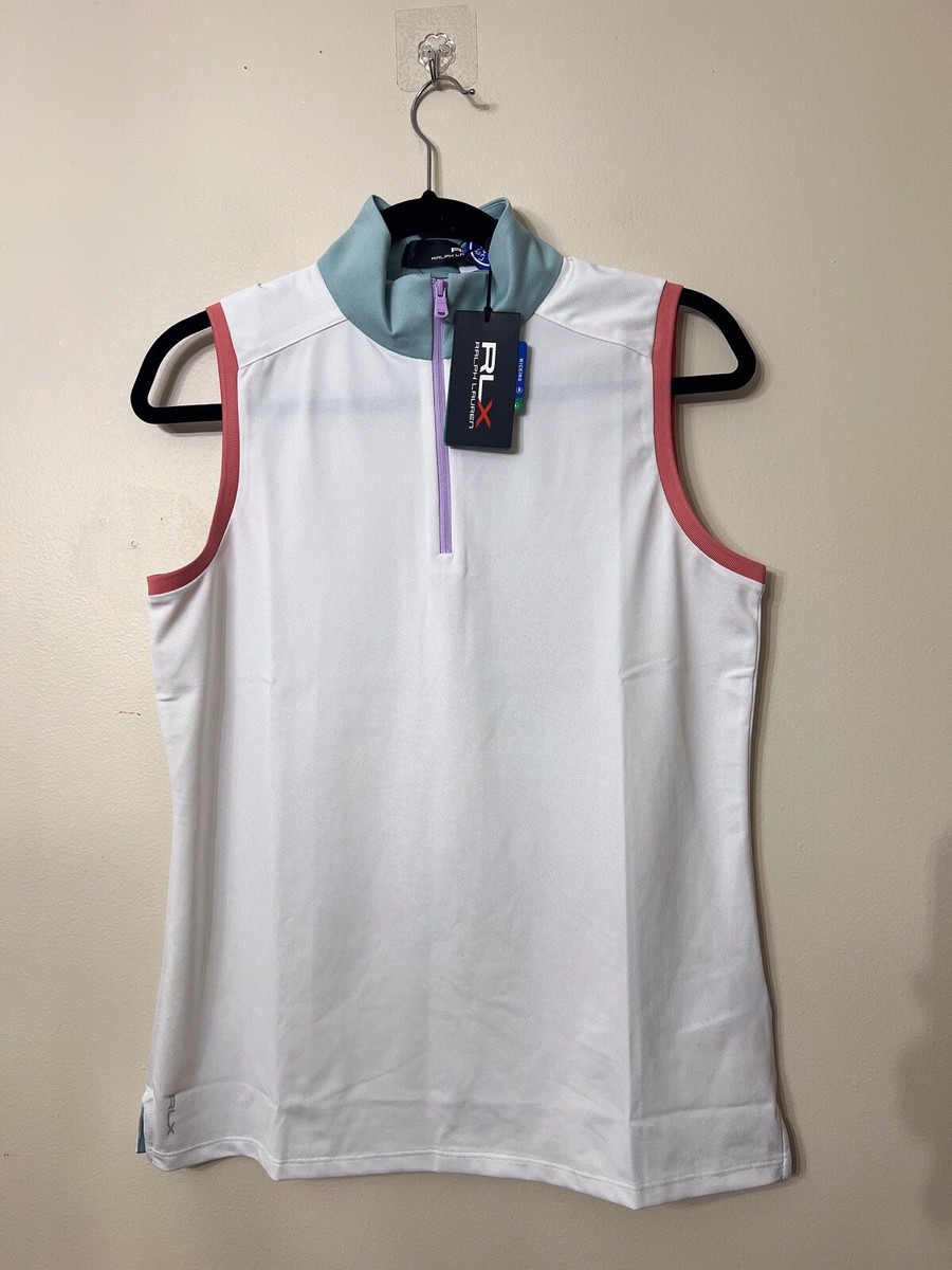 RLX Polo Ralph Lauren Mens size M Golf Sleeveless White Shirt
