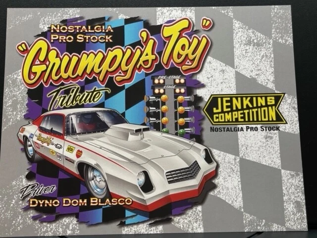 VRHTF VTG NHRA SUPER COOL BILL JENKINS GRUMPY'S TOY DOUBLE SIDED HAND OUT - Image 2 of 2