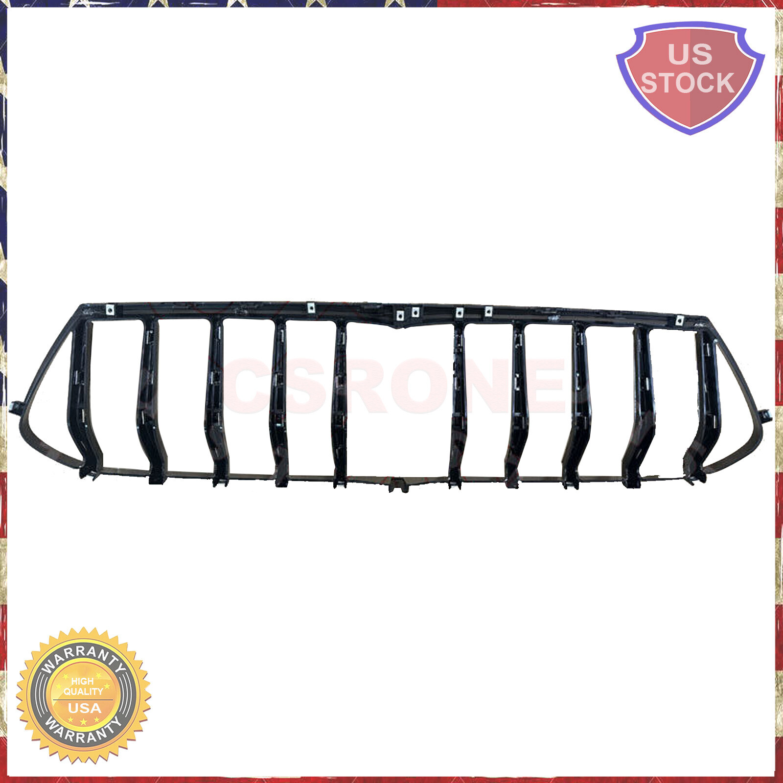 ABS Chrome Front Bumper Center Hood Grille Refit For Maserati Ghibli 2018-2024