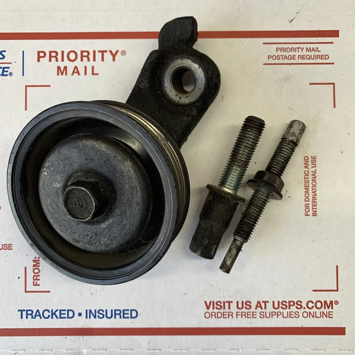 90 01 Honda A C Idler Pulley Bracket Tensioner Air Conditioning
