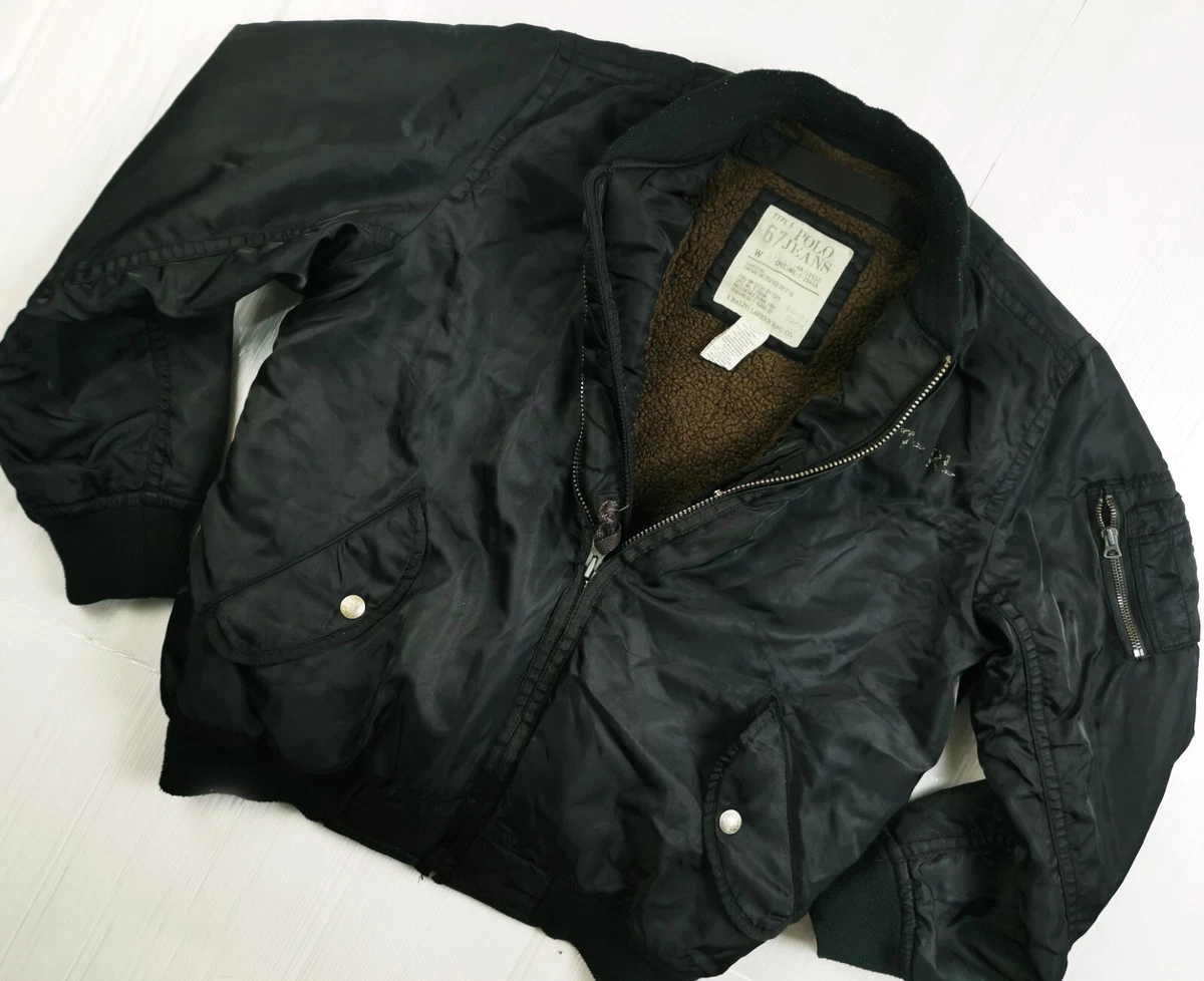 HOT Men POLO JEANS RALPH LAUREN MILITARY BOMBER MA1 FLEECE LINED