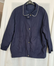 Giacca donna blu con scollo a colletto, manica lunga, taglia 22