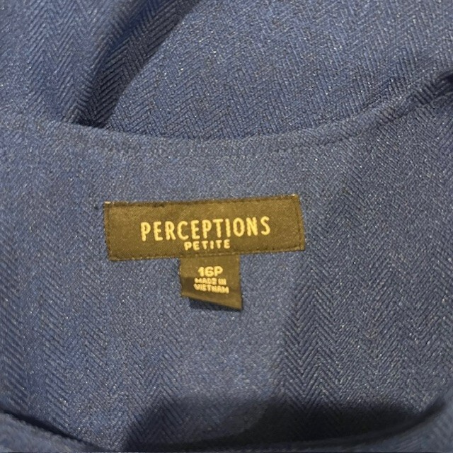 Perceptions Blue 34 Sleeve Button Front Jacket Si… - image 9
