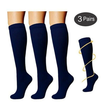 3 Pairs Mojo Compression Socks 20-30 mmgh Wide Calf Bariatric Support Stockings