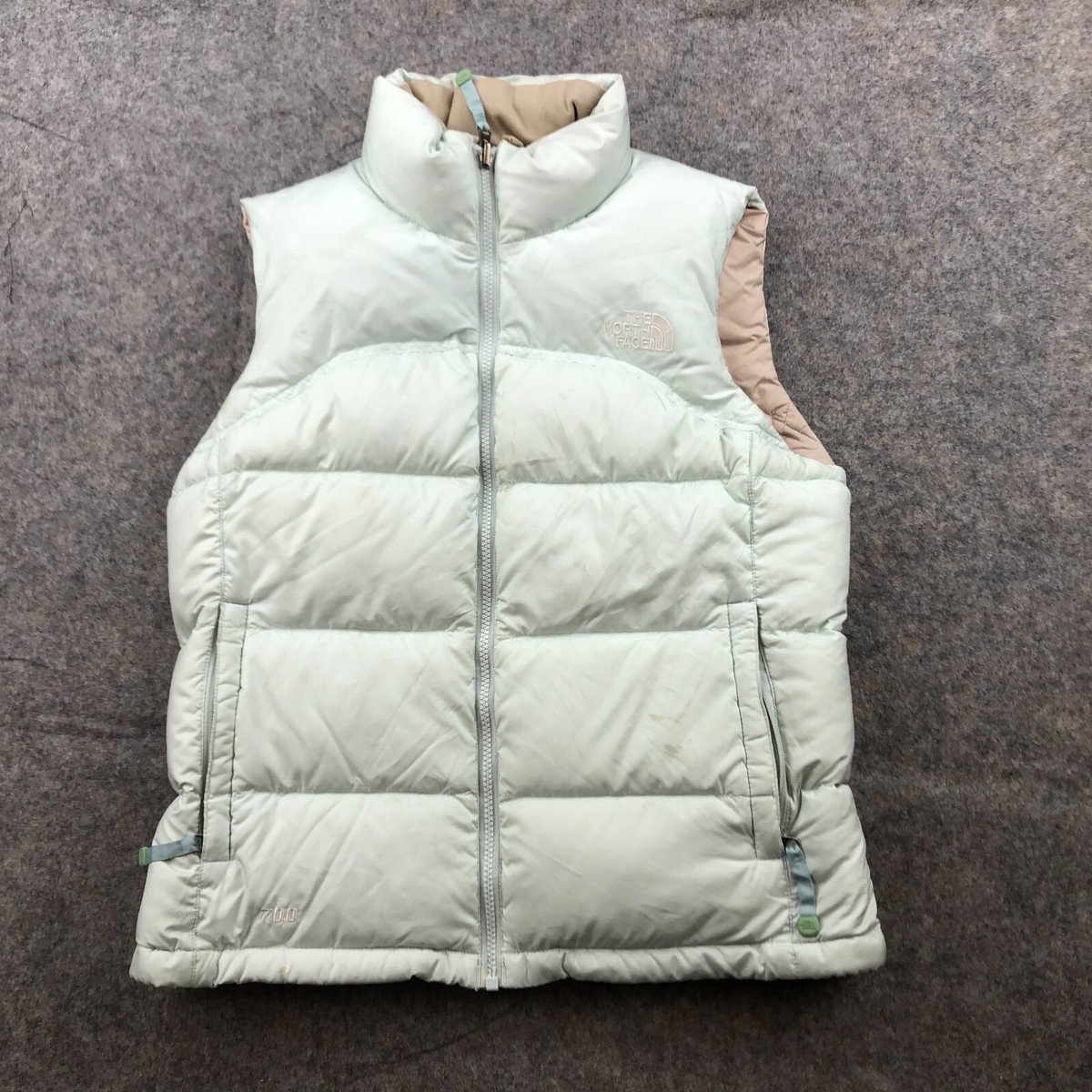 The North Face Vest Women Small Blue White Nuptse Puffer