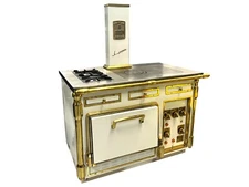 Molteni Custom Stove (White+Brass). Handmade in France. (La Cornue)