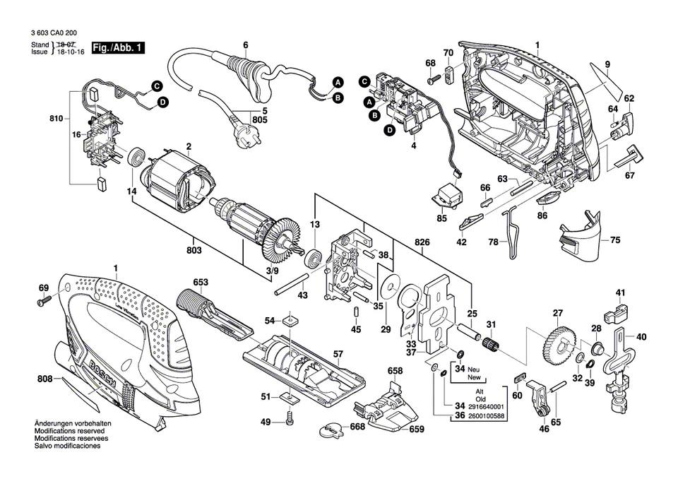 Bosch Ersatzteile für PST 900 PEL Stichsäge - Bild 1 von 1