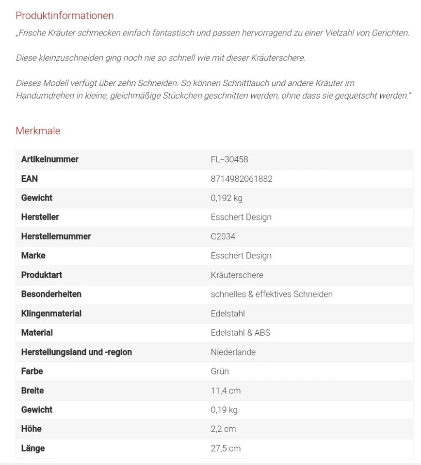 Esschert Design Kräuterschere Metall ABS Blue Genius herbs Cutter - Image 3 of 3