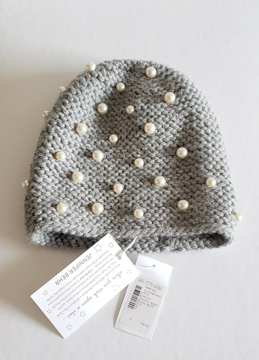 $350 Jennifer Behr Swarovski Pearl-Embellished Alpaca Beanie Hat
