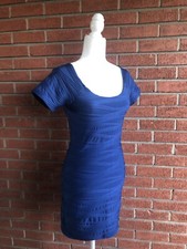 Forever 21 Brand Dress Medium Fitted Dark Blue Knee Length Stripped XXI