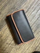 Vintage Genuine Leather Key Pouch Holder Wallet Gold tone 6 Keys