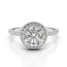 1.52 Ct Round Cut Real Moissanite Engagement Wedding Ring 950 Platinum Size 6