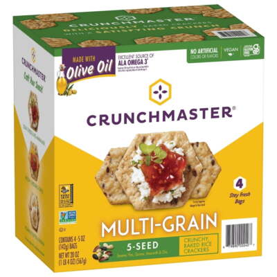 Crunchmaster 5 Seed Multi-Grain Cracker with Olive Oil 20 Ounce