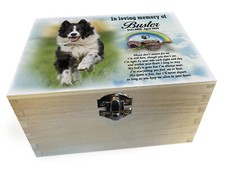 Personalised pet dog memorial keepsake urn, Wooden urn for pet ashes.