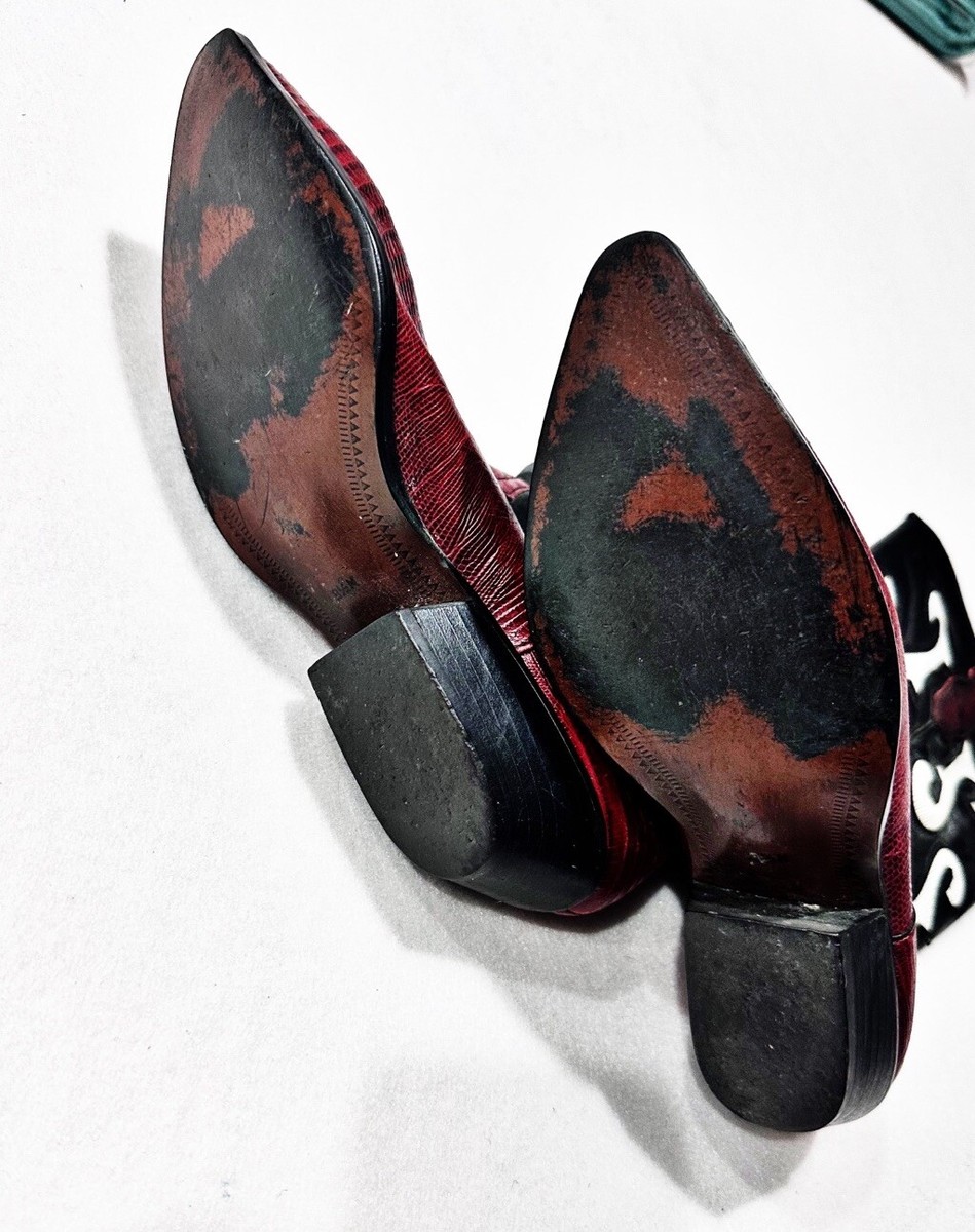 Y2K Nine West Romnee 90's Red Black Leather Western Cowboy Boots