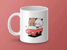 Funny Kawaii Dudu and Bubu Anime Mug, 11oz-15oz Japanese Ceramic Coffee Cup for