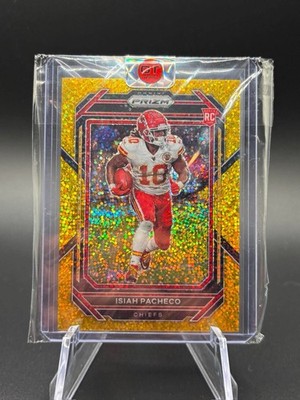 2022 Panini Prizm Isiah Pacheco Gold Sparkle Prizm 10/24 Jersey # Match RC #352