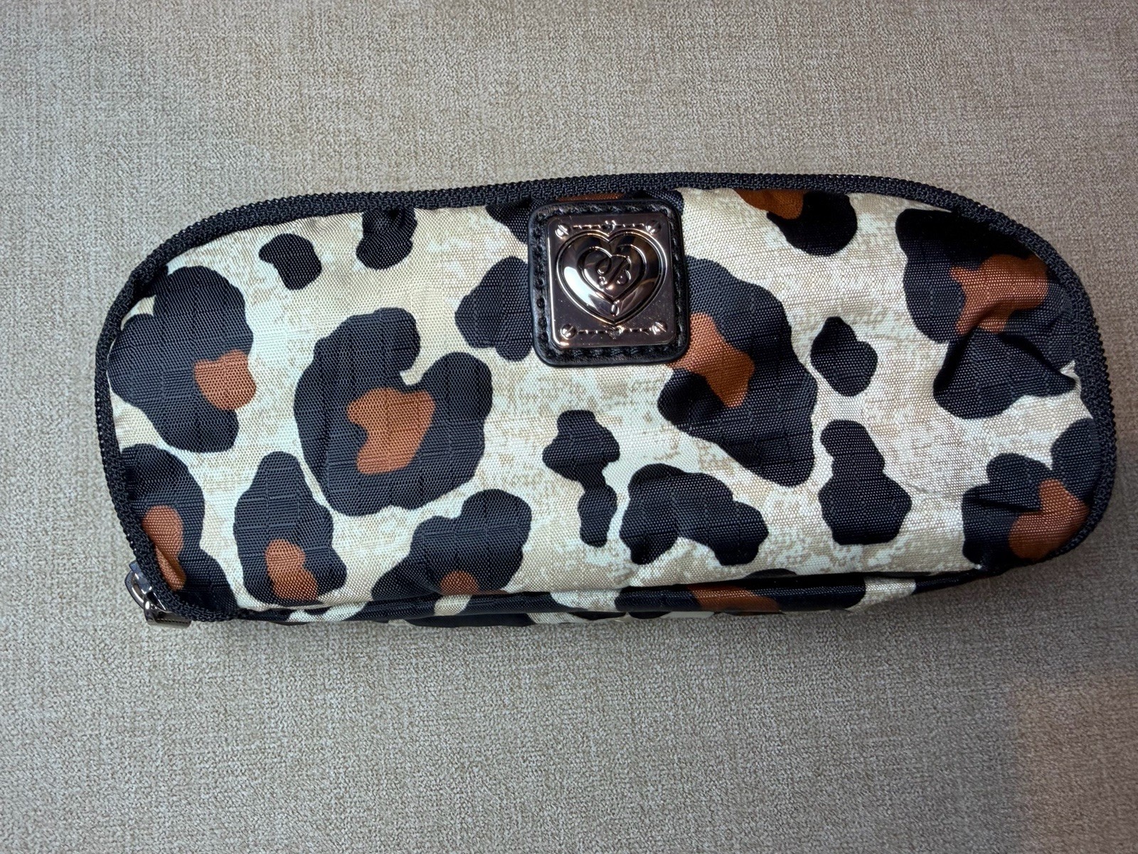 Brighton Leopard Print Double Zipper Pack-It Pouch Live Love