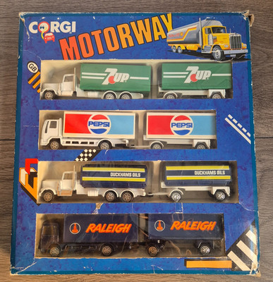 Corgi Diecast Lorry Truck Set Raleigh Pepsi 7up Duckhams Motorways C29 1/64