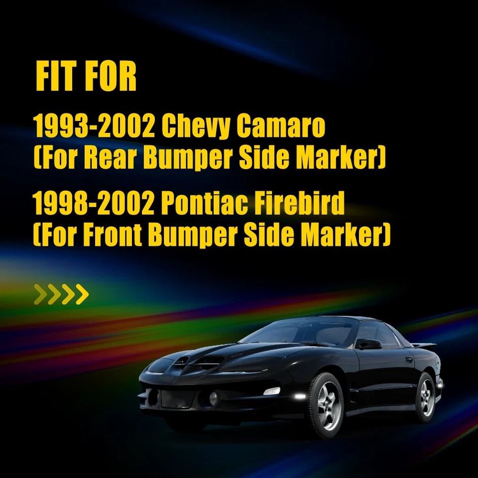 Luces de señalización laterales delanteras blancas para parachoques LED ahumadas para Pontiac Firebird 1998-2002 Foto 2 de 4