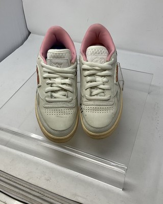 Reebok Club C Tom & Jerry Tom Chalk White Pink Leather Sneakers 4.5