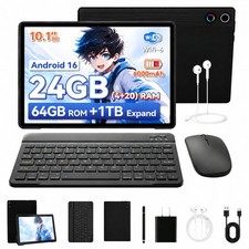 Android 16 10-Zoll Tablet set 24(3+21)GB RAM 64GB ROM IPS LCD Dual-Kamera WLAN