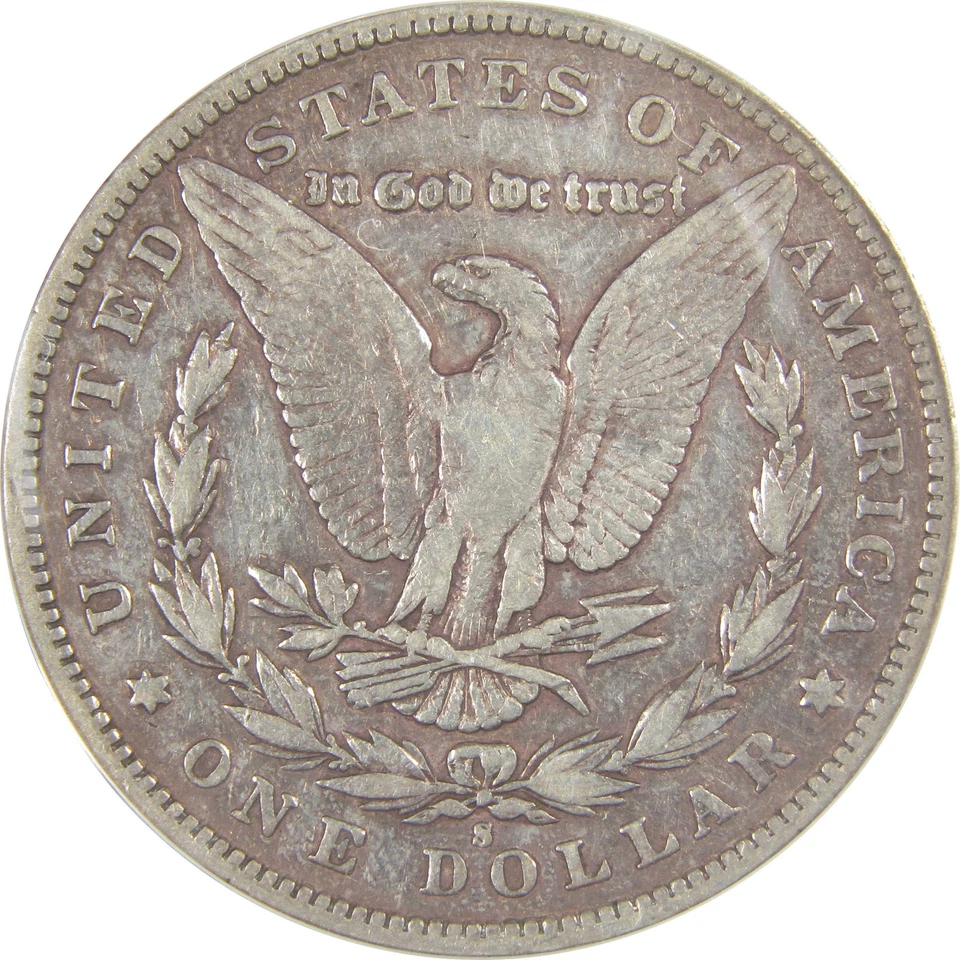 1896 S Morgan Dollar VF 30 ANACS Silver $1 Coin SKU:I20782 - Image 4 of 4