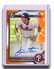 GAVIN TONKEL 2022 Bowman Chrome Prospect Orange Refractor 20/25 #CPA-GTL Auto